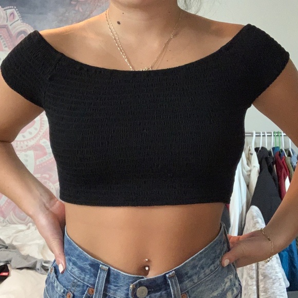 Brandy Melville Tops - BRANDY MELVILLE off the shoulder black top